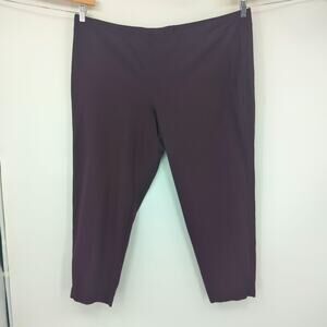 Eileen Fisher 3X Plum Purple Stretch Capsule Straight Leg Ankle Pants Pull-On